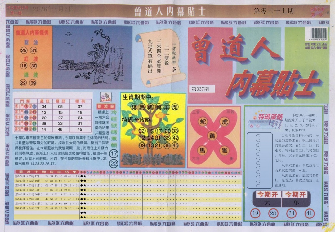 037期曾道人内幕贴士A[图]